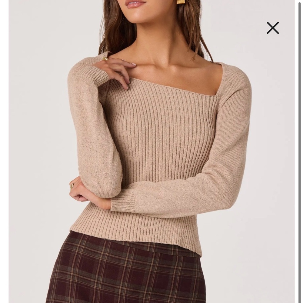 ASTR Asymmetric Neck Sweater